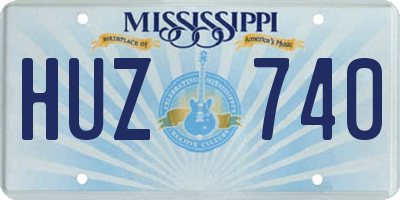 MS license plate HUZ740