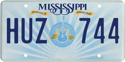 MS license plate HUZ744