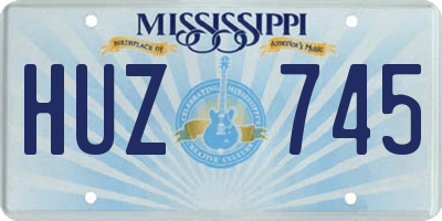 MS license plate HUZ745