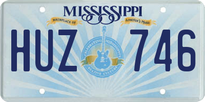 MS license plate HUZ746