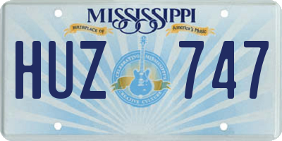 MS license plate HUZ747