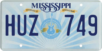 MS license plate HUZ749
