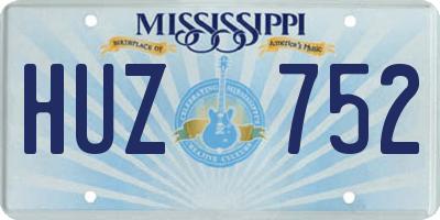 MS license plate HUZ752