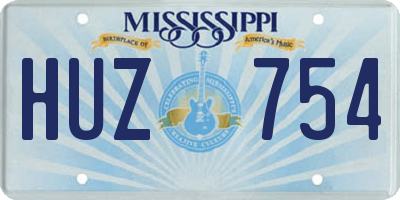 MS license plate HUZ754