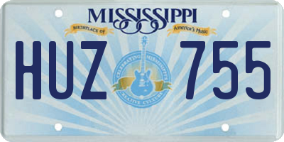 MS license plate HUZ755