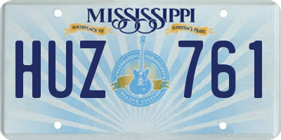 MS license plate HUZ761
