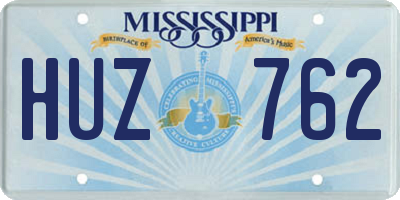MS license plate HUZ762