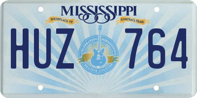 MS license plate HUZ764