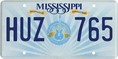 MS license plate HUZ765