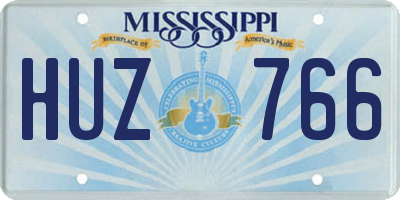 MS license plate HUZ766