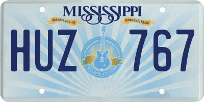 MS license plate HUZ767