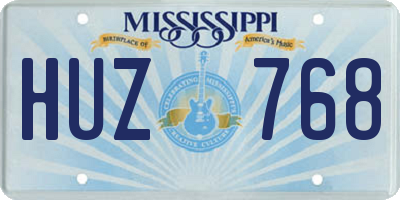 MS license plate HUZ768