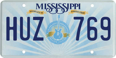 MS license plate HUZ769