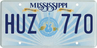 MS license plate HUZ770