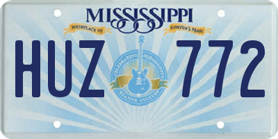 MS license plate HUZ772
