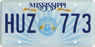 MS license plate HUZ773