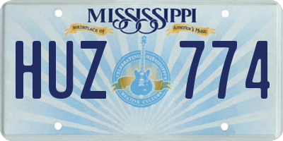 MS license plate HUZ774