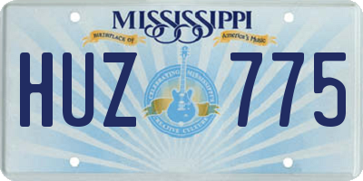 MS license plate HUZ775