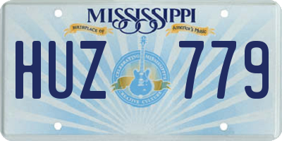MS license plate HUZ779
