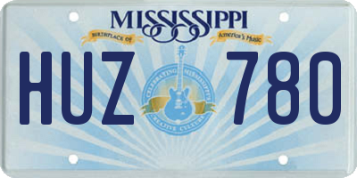 MS license plate HUZ780