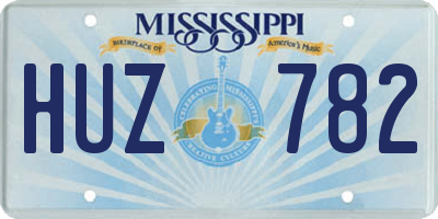 MS license plate HUZ782