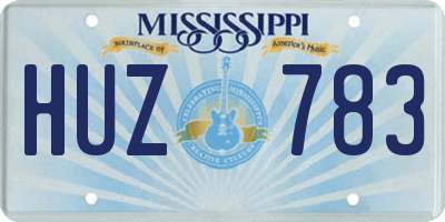 MS license plate HUZ783
