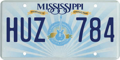 MS license plate HUZ784