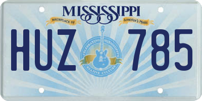 MS license plate HUZ785