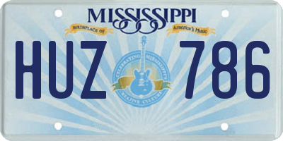 MS license plate HUZ786