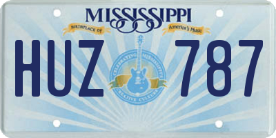 MS license plate HUZ787