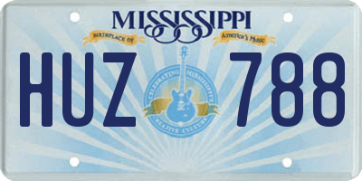 MS license plate HUZ788