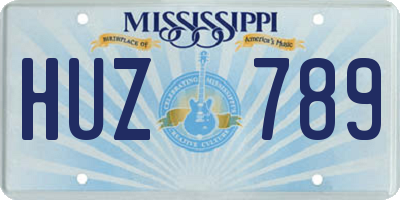 MS license plate HUZ789