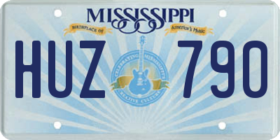 MS license plate HUZ790
