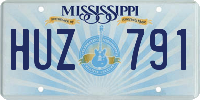 MS license plate HUZ791