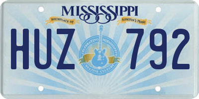 MS license plate HUZ792