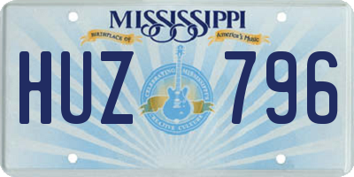 MS license plate HUZ796