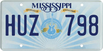 MS license plate HUZ798