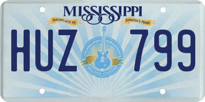 MS license plate HUZ799