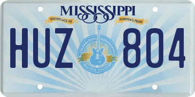 MS license plate HUZ804