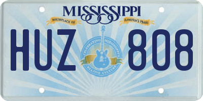 MS license plate HUZ808