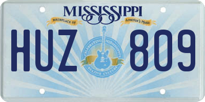MS license plate HUZ809