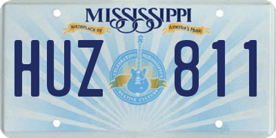 MS license plate HUZ811