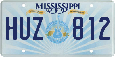 MS license plate HUZ812
