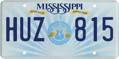 MS license plate HUZ815