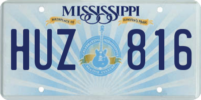 MS license plate HUZ816