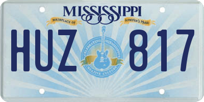 MS license plate HUZ817