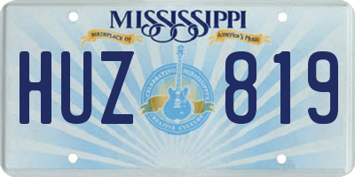 MS license plate HUZ819
