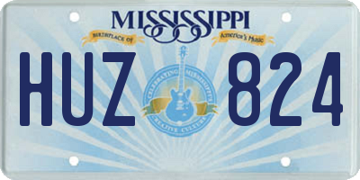 MS license plate HUZ824