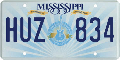 MS license plate HUZ834