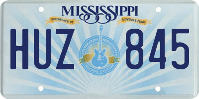 MS license plate HUZ845